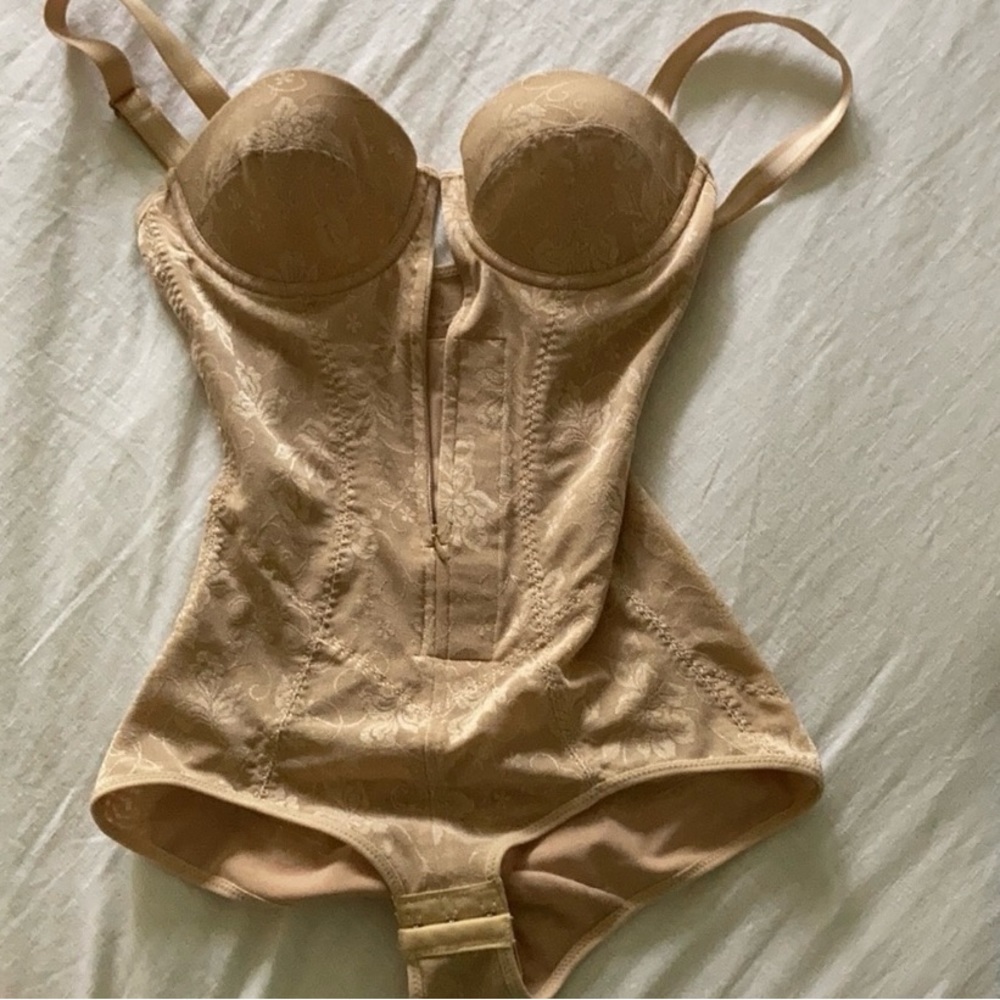Vintage Corset Bra Bustier Nude Bodysuit 36/B